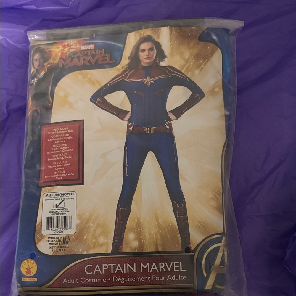 Marvel Captain Marvel Costume with Blue and Red